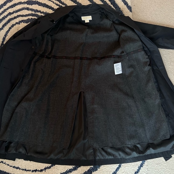 🆕Michael Kors Womens Rain Trench Coat Black, Removable Liner Belted Size M - Picture 2 of 9